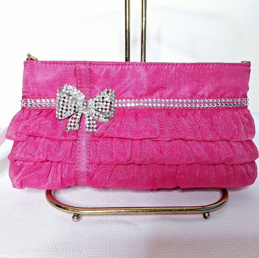 Bella Collection " Ruffles, Bows, and Bling" Formal Clutch and Cross body bag.